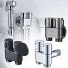 G1/2 Multi-Function Faucet Brass One In Two Out Dual Control Washing Machine Tap Three-Way Toilet Tank Triangle Valve