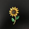 Женская мода со стразами, ювелирные изделия, подарок, одежда, значок, декор, брошь с подсолнухом, булавка