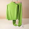 Ladies' Casual And Comfortable Long Sleeved Solid Color With Thick Velvet Sleepwear And Warm Pants Plus Size Set