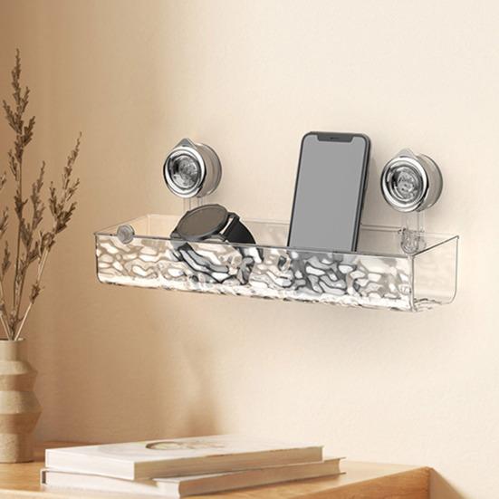 Угловая полка для хранения в ванной комнате, присоска, водонепроницаемая, противоскользящая, высокий забор без перфорации, прозрачный толстый полый дренажный низ, кухня, стена отеля