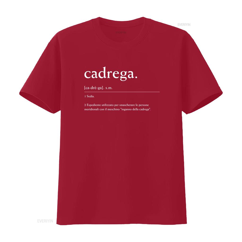Смешной итальянский словарь Cadrega Определение Печать Повседневная уличная одежда Футболка винтажная графическая мода Дышащая