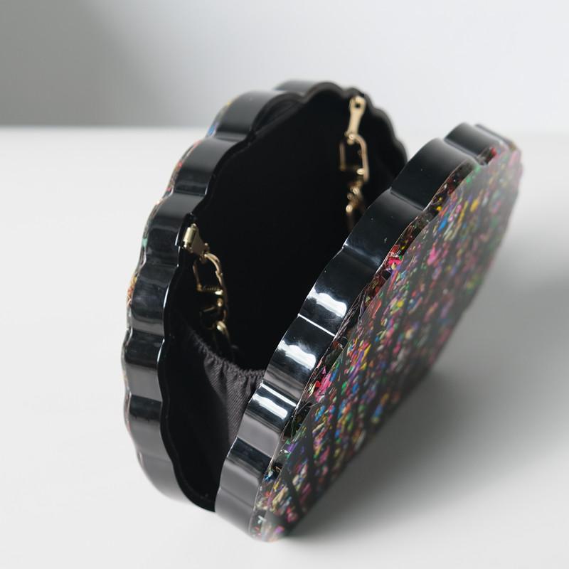 Новые модные сумки, модная женская сумка, красная акриловая сумка с блестками, роскошная свадебная вечерняя сумка, женский роскошный кошелек-клатч в форме ракушки