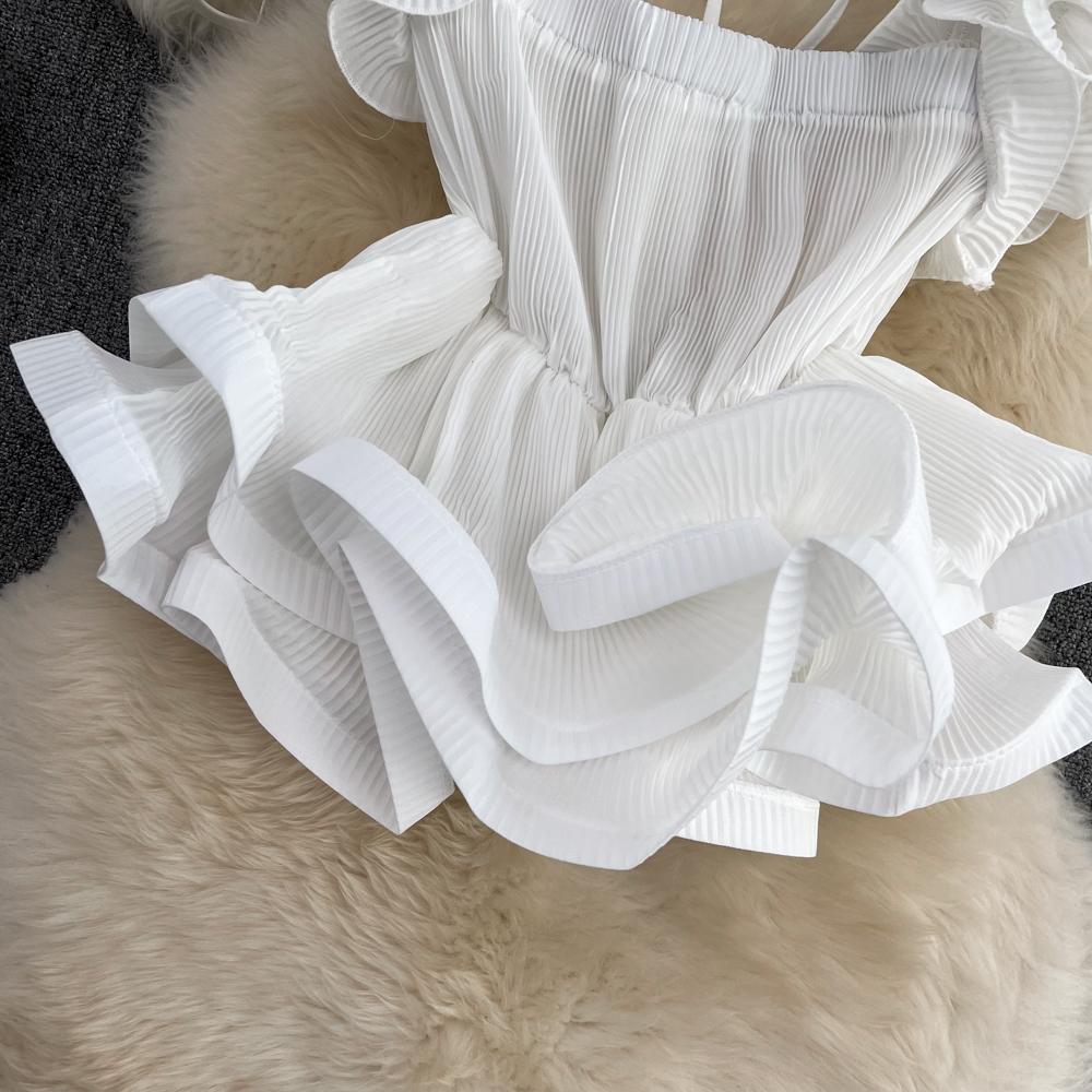 RUGOD Летний новый стиль, универсальная пресс-плиссированная шифоновая рубашка с завязками на талии и листьями лотоса, женский короткий топ в иностранном стиле