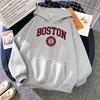 Boston City Us Founded In 1630 Hoodies Unisex Warm Comfortable Pullovers Fashion Female Hooded Basic All Match CasualSweatshirt