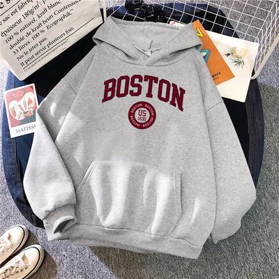 Boston City Us Founded In 1630 Hoodies Unisex Warm Comfort Pullovers Fashion Female Hooded Basic All Match CasualSweatshirt