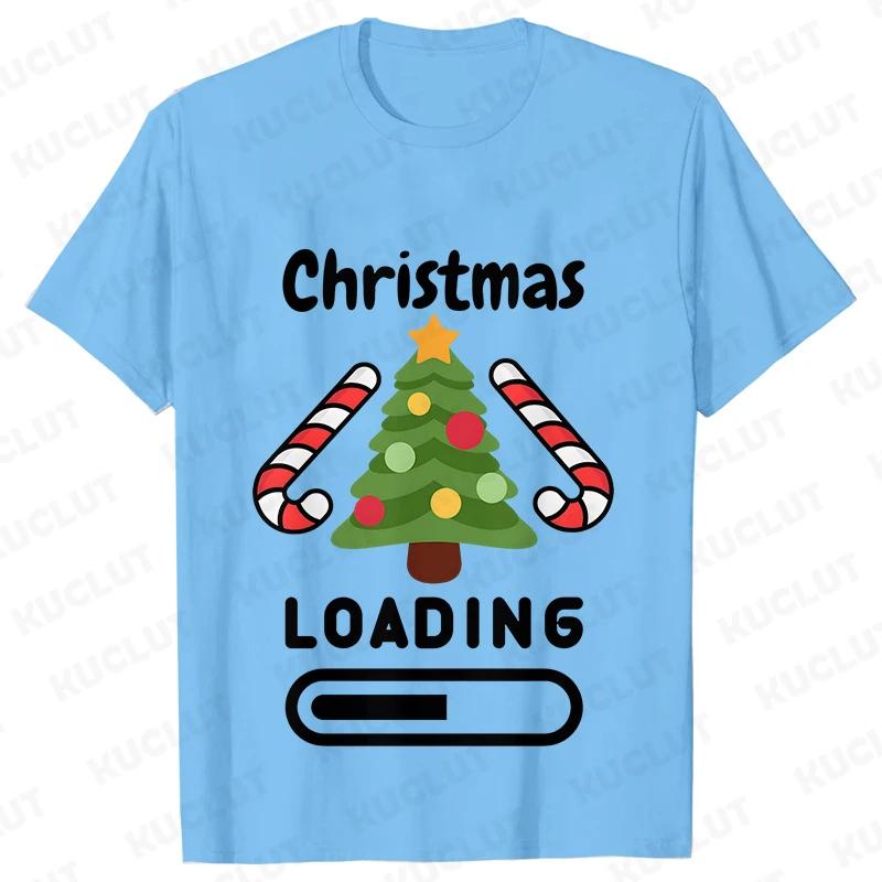 Christmas Loading Graphic TShirt Unisex Clothing Casual Short Sleeve Tees Happy New Year Tshirt Fashion Merry Christmas Y2k Tops