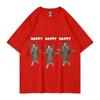 Funny Cute Cat Meme Graphic TShirt Happy Dance Cat Print Short Sleeve T-shirt Men Women Casual Fashion Cotton Oversized T Shitrs