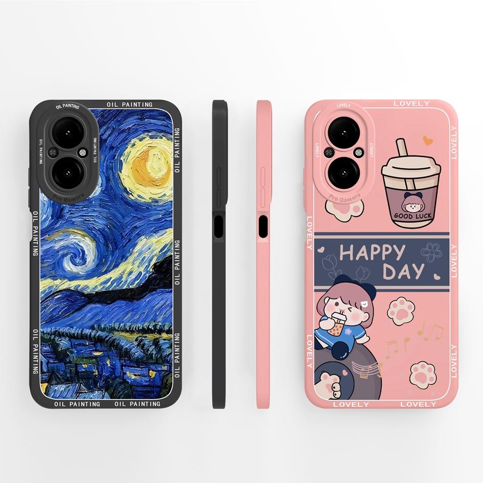 Чехол для Oppo Realme C67 C65 C63 C61 C25 C25S C25Y C30 C30S C31 C33 C35 C55 C51 C53 Ленивый кот Мягкий жидкий силиконовый защитный чехол для Oppo Capa