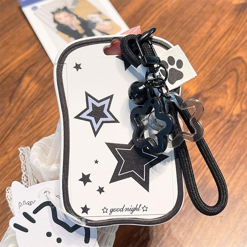 New New Student School Card Protective Cover With Star Pendant Keychain Photo Card Display Backpack Small Pendant ID Card Holder