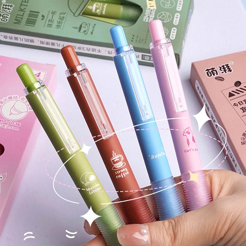 4PCS/Set 0.5mm Blue/Black Ink Erasable Pen Press Type Ballpoint Pen Creative Gel Pen  Student
