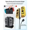 Портативный USB-кабель для зарядки Joy-con, короткий для контроллера Nintendo Switch со светодиодным индикатором, заменяет зарядную док-станцию Joy-con, дорожные зарядные кабели