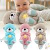 Baby Sound Machine Sleep Newborn Music Toy Portable Plush Baby Toy with Sensory Details Music Lights & Rhythmic Breathing Motion