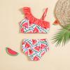 New Girls' One-Shoulder Bikini Swimsuit, Two-Piece Set, Cute Design