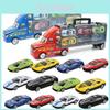 Прочный Детский Транспорт Автовоз Полуприцеп с 12 Мини-Машинками Подарочный Набор