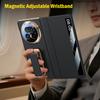 Magnetic Wristband Kickstand Funda for Honor Magic V5 Case for Honor Magic V5 Smart Touch View Genuine Leather Flip Case Cover