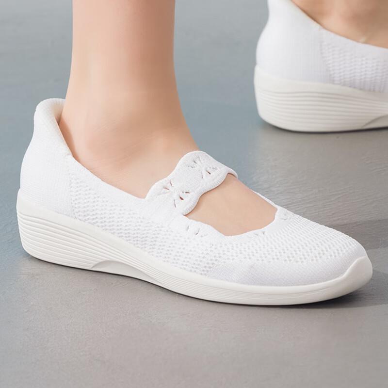 Skechers Women's 159405-WHT Mesh Commuter Shoes