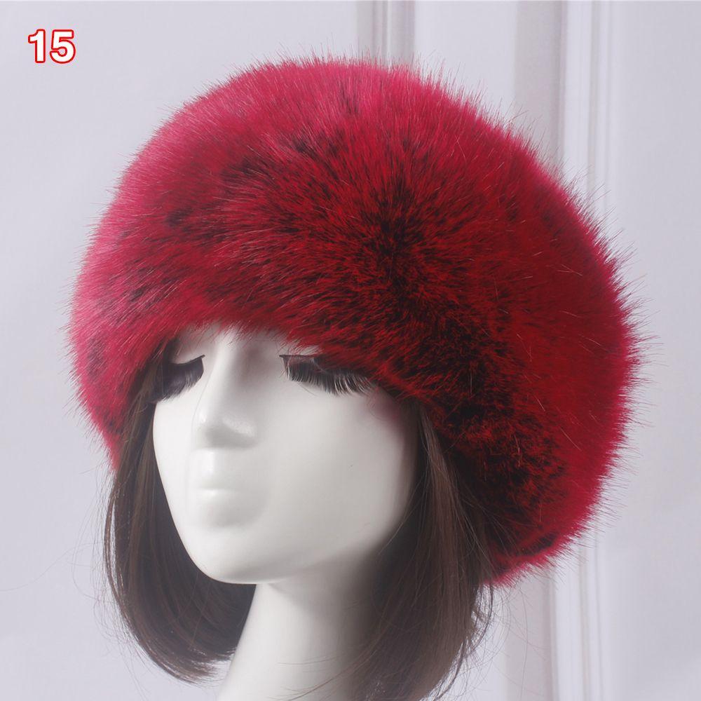 Outdoor Earwarmer Winter Thick Fluffy Faux Fur Women Russian Cap Headband Hat