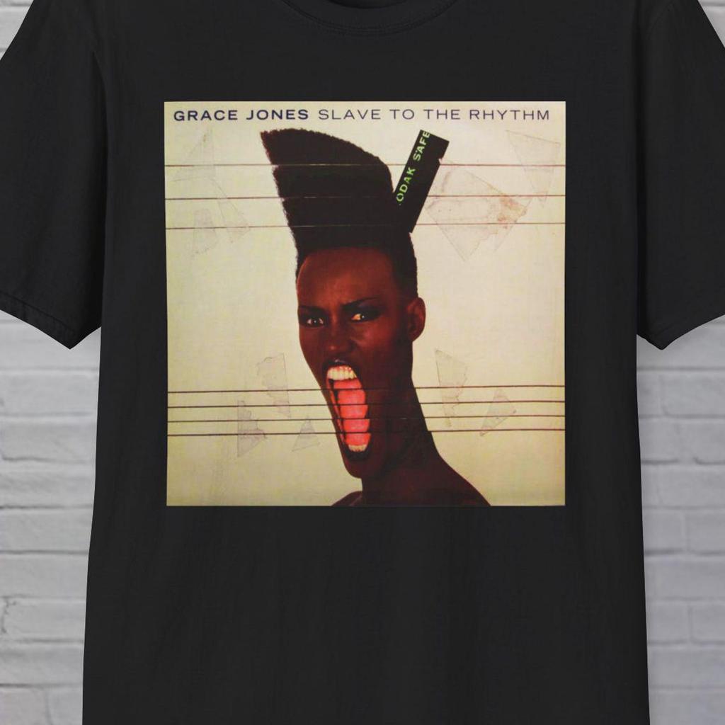 Grace Jones Shirt, Slave to the Rhythm, Jamaican, 80s pop, fashion, photos, model, singer, graphic, lauper, 80s music, Album Cover, retro