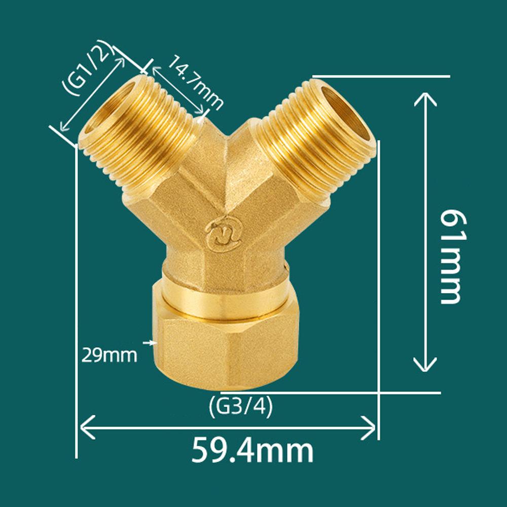 H58 Латунь 1/2" 3/4" Резьба BSPP Тройник равнопроходной Редуктор Фитинг для труб Утолщенный Соединитель-муфта Адаптер для воды и газа Соединитель