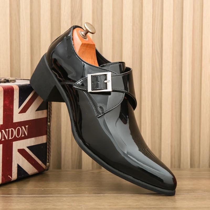 Fashion Newest Oxford Shoes for Men Luxury Patent Leather Wedding Shoes Pointed Toe Dress Shoes Classic Derbies Plus Size 38-48 Hombre