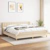 3127154 vidaXL Divan Bed with Mattress Cream 200x200 Cm Fabric