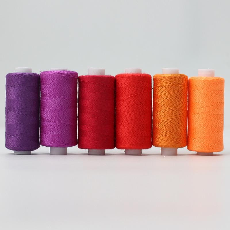 6 Rolls Polyester Sewing Thread Set Assorted Colors Polyester Sewing Machine Thread for Home DIY Manual and Mechanical Sewing