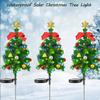 2 шт. Рождественские декоративные огни для елки для улицы на солнечной батарее, садовый колышек, водонепроницаемая лампа для газона, конфетный декор для двора, рождественский декор для дорожки