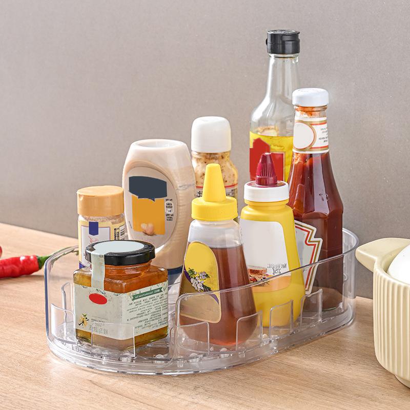 Turntable Organization Multifunctional Easily Organize Condiments Organizer For Bathroom Cabinet Fridge Vanity Cosmetics