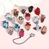 Trendy Heart-Shaped Cartoon Brooch: European & American Style Jewelry Badge