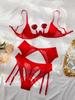 Sexiest Bras Sets  Erotic Sexy Costumes Temptation Lace Underwear Underwire Bra & Brief Garters Set Sexy Lingerie