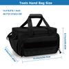 14 Inch Black Canvas Tool Storage Bag Lightweight Electrician Portable Tote Bag Work Accessories
