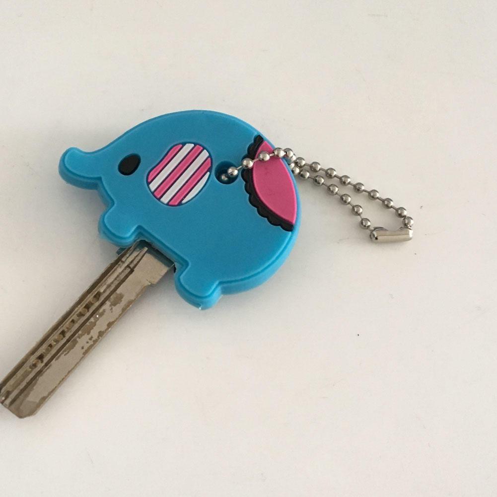 1 шт. Креативный милый брелок-цепочка Мультяшный слон Панда Голова Чехол Верхняя крышка Ключ