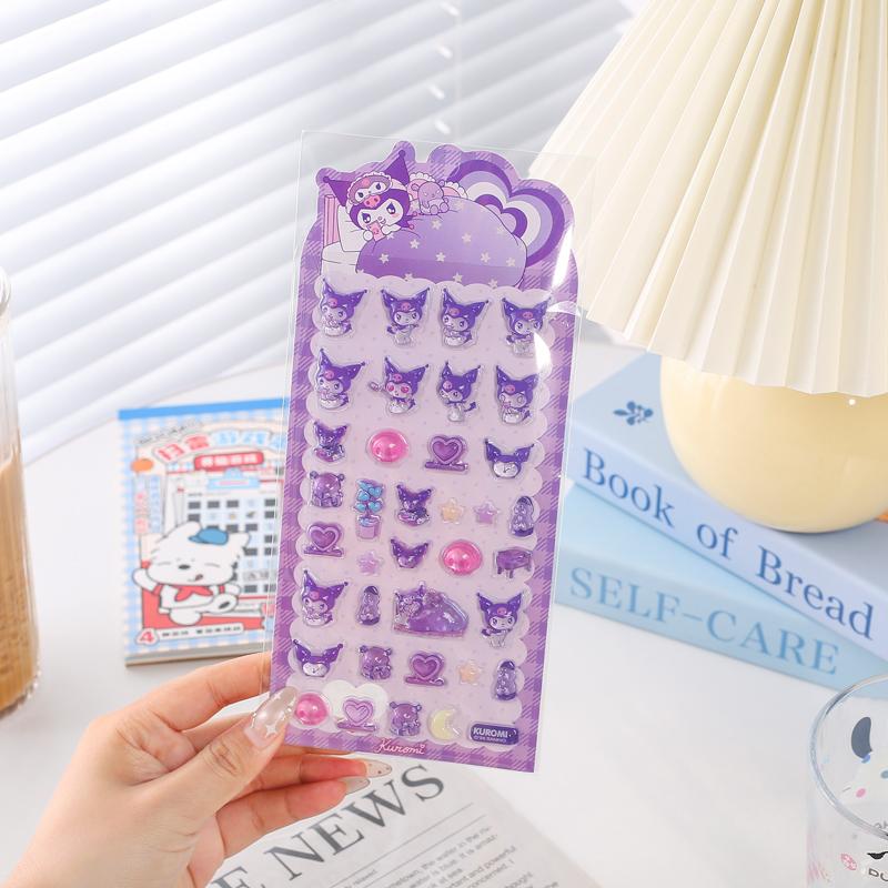Аниме Sanrio Hello Kitty Kuromi Наклейки Cinnamoroll My Melody Мультяшные Мобильные Креативные Наклейки для Украшения Подарок на День Рождения Девочке 3D Безопасные для Детей