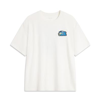Li Ning X Disney Monsters University Collaboration Casual Loose Letter Pattern Round Neck Summer Short Sleeve T-Shirt Unisex T-Shirt AHSU497-1