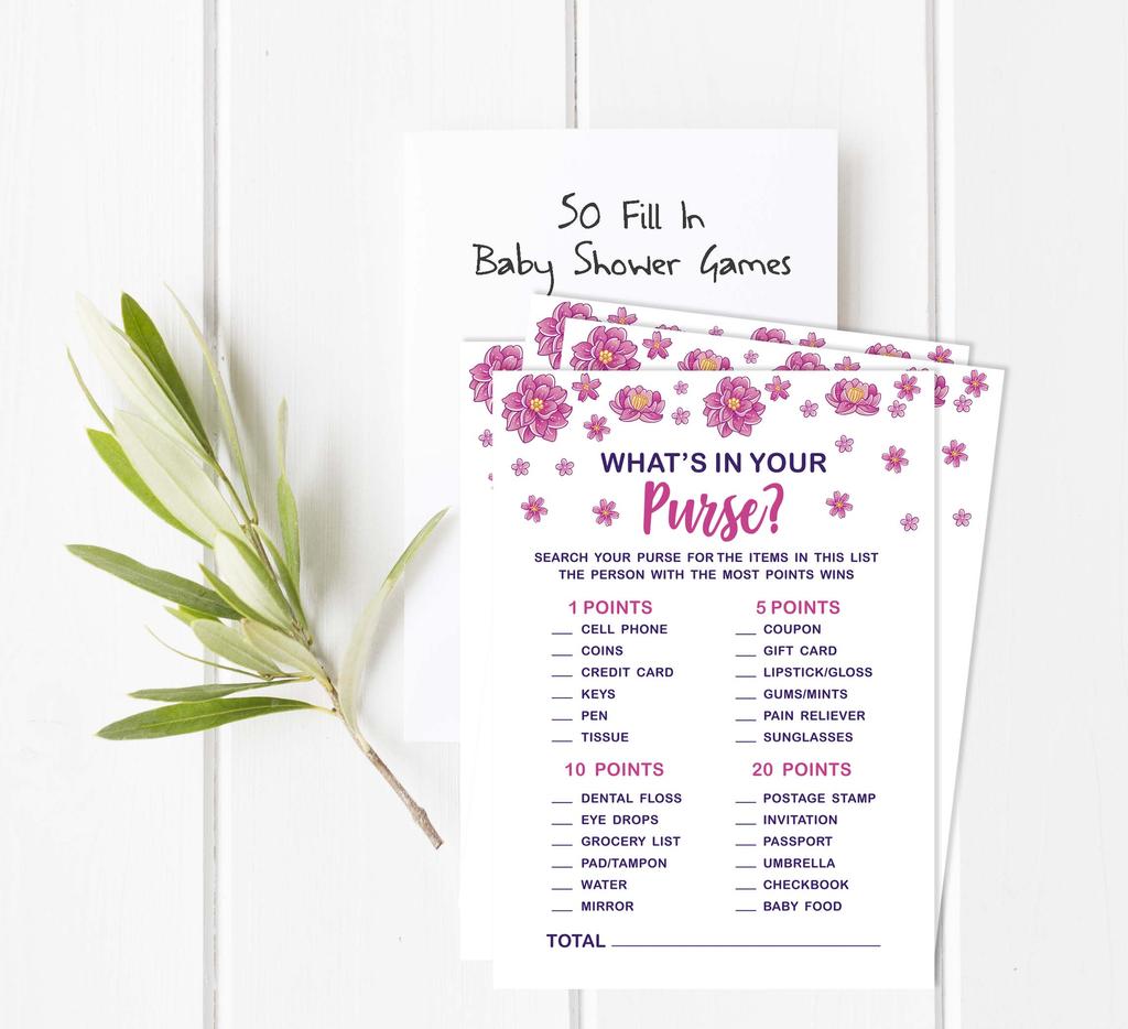 Inkdotpot Игровой набор для детского душа из 50 игр BabyA AlphabetA ABCA Игра Unicorn Floral Party