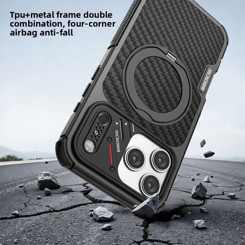 Applicable To IPhone17Promax Mobile Phone Case, Carbon Fiber Magnetic Suction All-inclusive Anti-drop 17Pro IPhone Case.