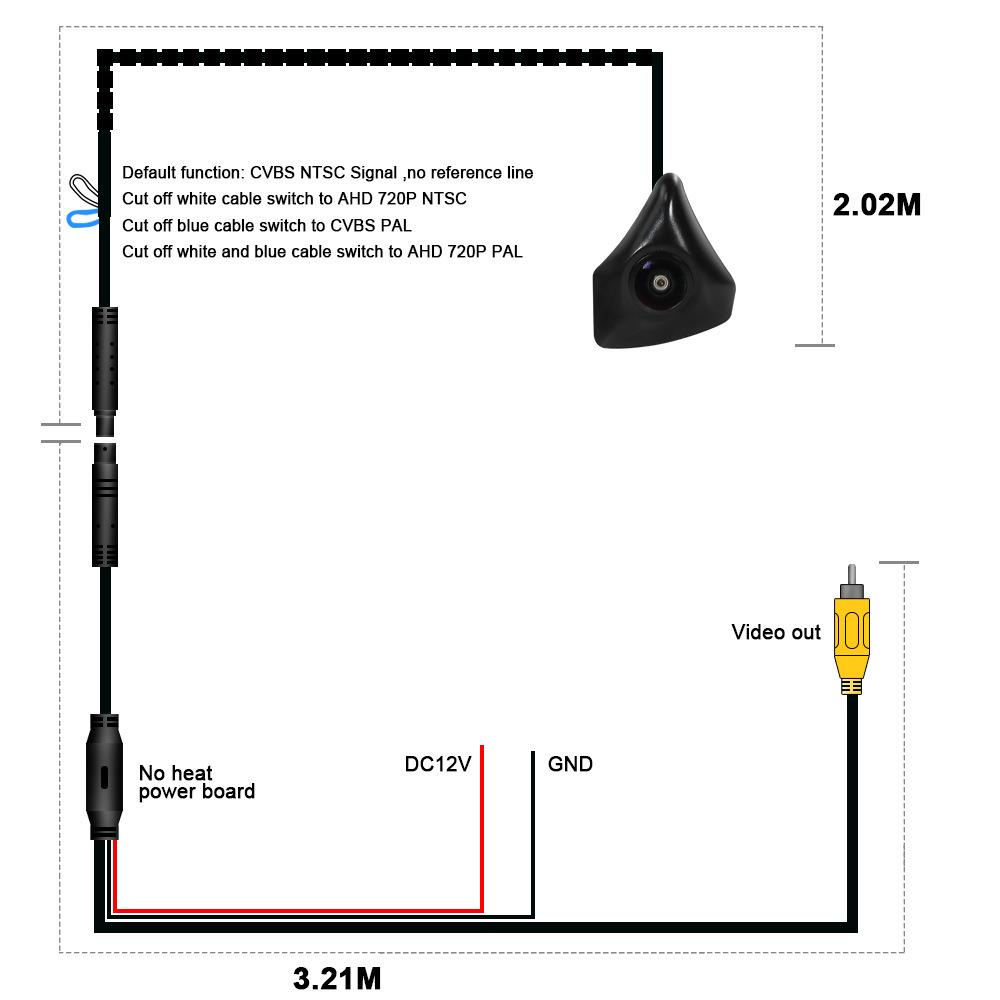 Универсальная передняя камера Buick (Большой логотип) 720P, CVBS/AHD, 150° Обзор