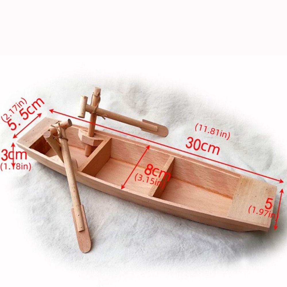 Vintage Decor Wooden Boat Model Home Decoration Boat Model Ornaments Fishing Boat Decor Kids Toy