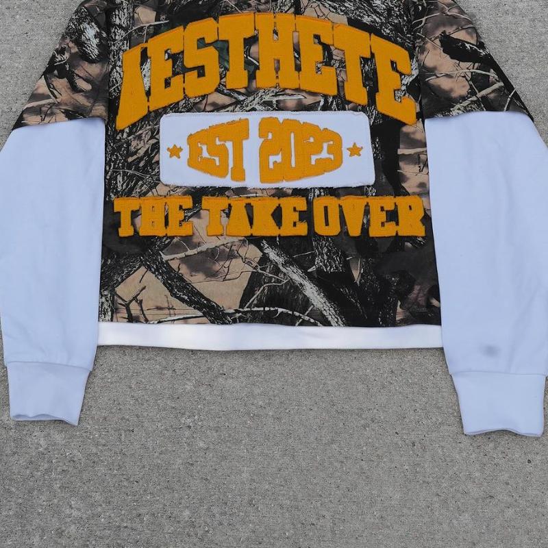 Американский уличный принт Harajuku камуфляжный длинный рукав свитер мужской длинный рукав Y2K свободный буквенный принт большой размер футболка