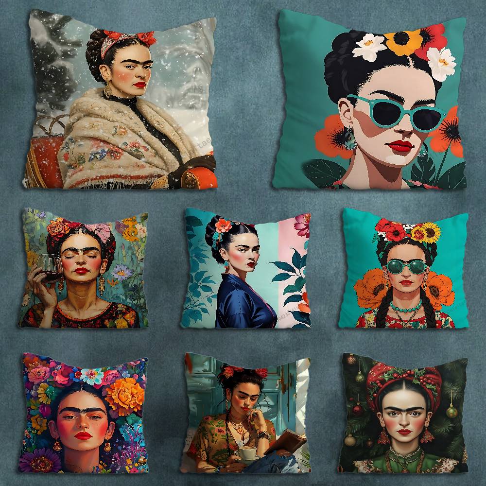 FFridas KKahlo Artiste Pillowcase for Sofa Room Office Decor Printing Merchandise AllMatch Cushion Cover