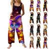Женский повседневный комбинезон с принтом на Хэллоуин, хлопковый комбинезон без рукавов с принтом