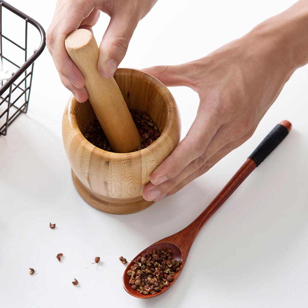 Кухонная перечница деревянная дробилка для специй ступка и пестик набор для чеснока кунжута сухофруктов грецких орехов таблеток рецепт