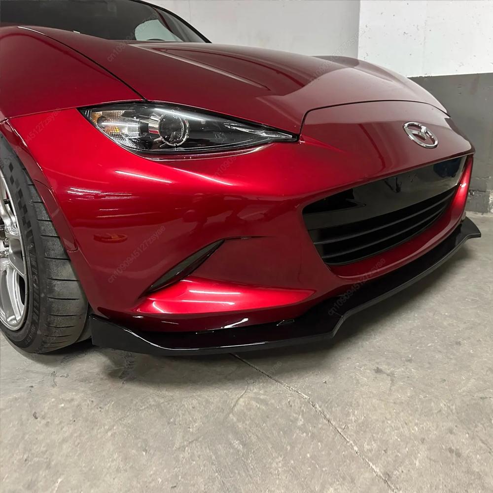 3 шт. Сплиттер-диффузор для губы переднего бампера автомобиля для Mazda MX-5 MX5 Miata ND 2016-2025 2-дверный обвес тюнинг глянцевый черный