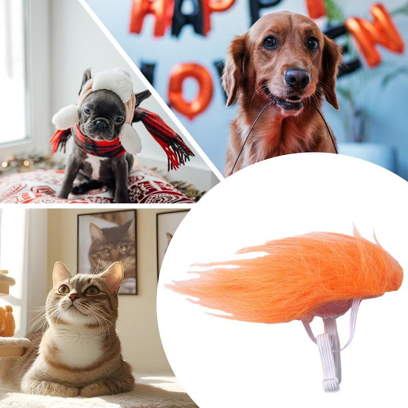 Cat Wig Orange Small Dog Wig Cat Cosplay Decoration Pet Headwear Costume For Halloween Christmas Travel Indoor Outdoor Gathering