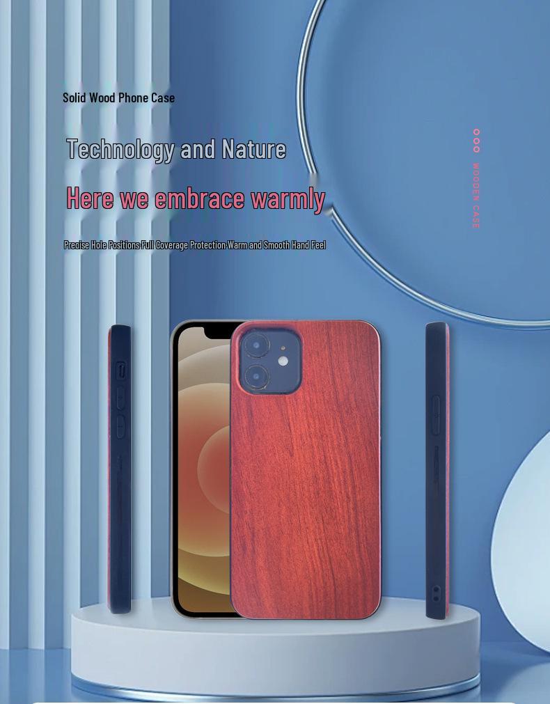Ретро противоударный защитный чехол из массива дерева для iPhone 12 Mini/12 Pro/16 Pro/17