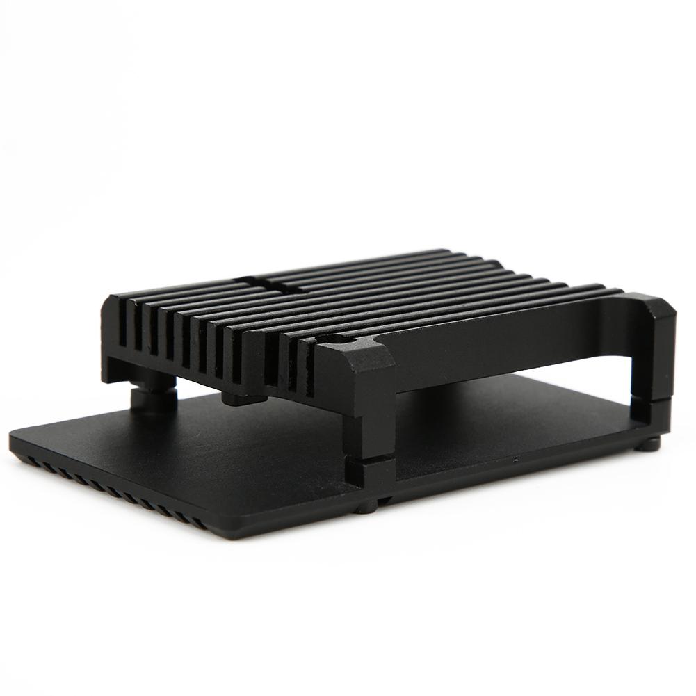 Black Aluminum Alloy Case Ultra Thin Design Fit for Raspberry Pi 4 Model B B Heat Dissipation