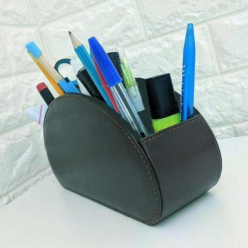 Держатель для хранения пульта дистанционного управления, органайзер, кожаный пульт дистанционного управления, кисть для макияжа, домашний стол