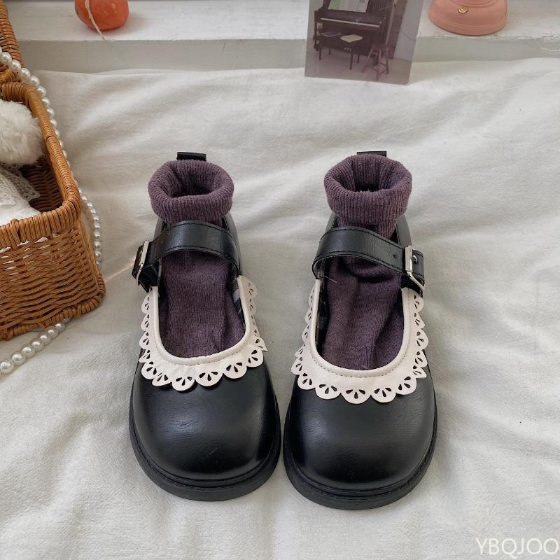 Модная универсальная ретро милая женская обувь на плоской подошве минималистичная удобная винтажная черная коричневая с круглым носком на мягкой подошве