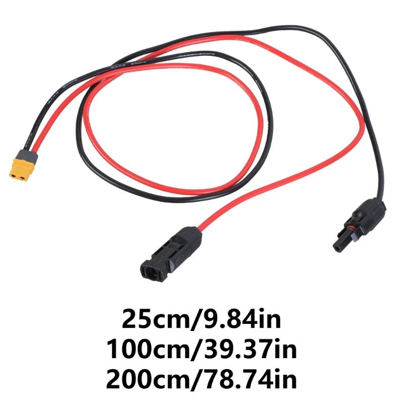 Кабели-удлинители 12AWG XT60, разъемы, для подключения солнечных панелей к портативным электростанциям, аксессуары для решений по обеспечению энергией на открытом воздухе