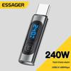 ESSAGER 240 Вт Type-C Male to Female OTG адаптер для быстрой зарядки с цифровым дисплеем